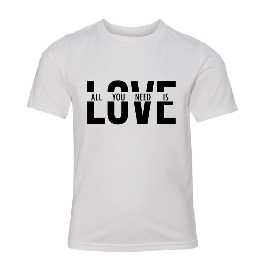 All You Need Is Love" Youth T-Shirt – A Timeless & Positive Graphic Tee