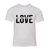 All You Need Is Love" Youth T-Shirt – A Timeless & Positive Graphic Tee