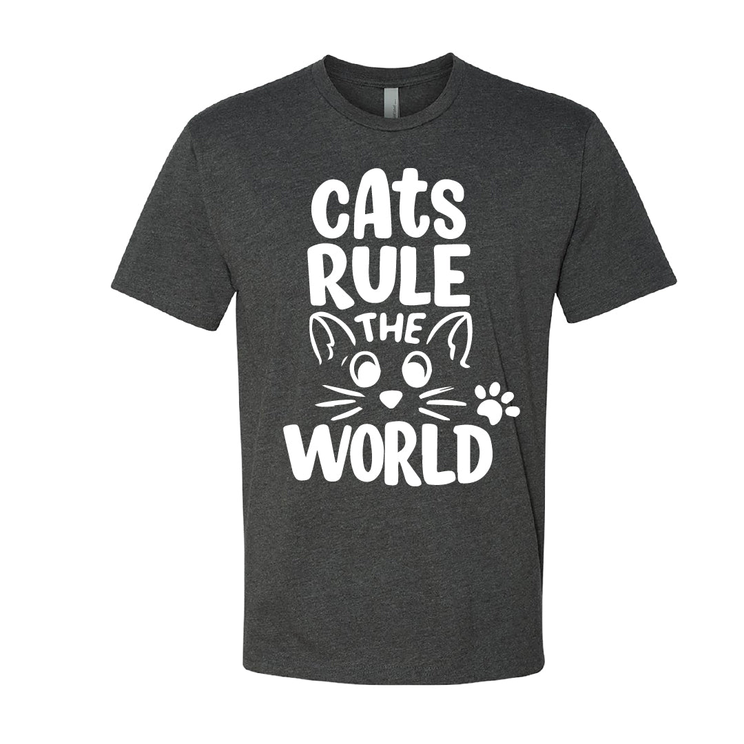 "Cats Rule the World" Men's / Unisex T-Shirt – The Purr-fect Tee for Every Cat Dad