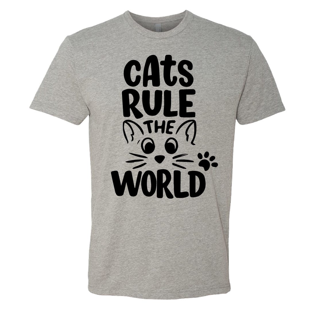 "Cats Rule the World" Men's / Unisex T-Shirt – The Purr-fect Tee for Every Cat Dad