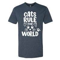 "Cats Rule the World" Men's / Unisex T-Shirt – The Purr-fect Tee for Every Cat Dad