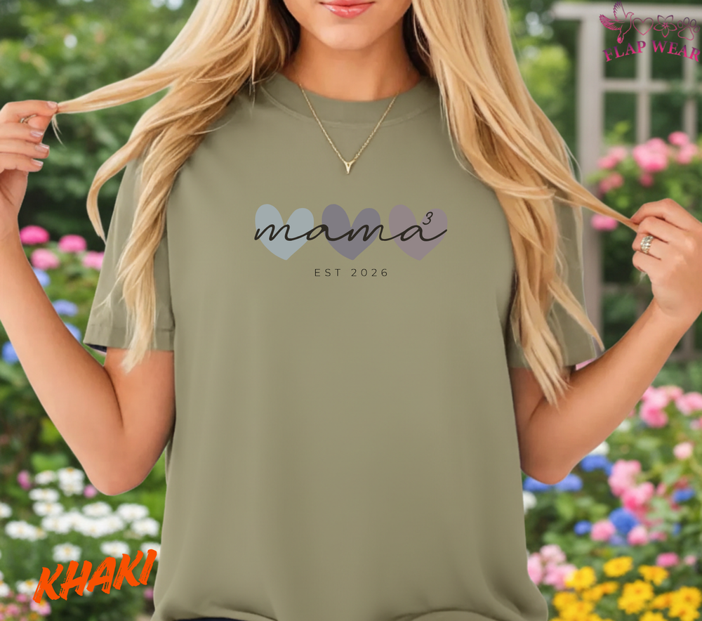 Mama 2026 Comfort Colors Shirt, New Mom Mother’s Day Gift, Mama Est 2026 Oversized T-Shirt, Pregnancy Reveal Tee, First Time Mom Gift, Women