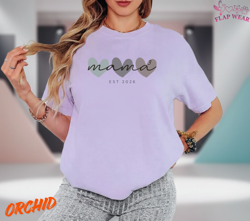 Mama 2026 Comfort Colors Shirt, New Mom Mother’s Day Gift, Mama Est 2026 Oversized T-Shirt, Pregnancy Reveal Tee, First Time Mom Gift, Women