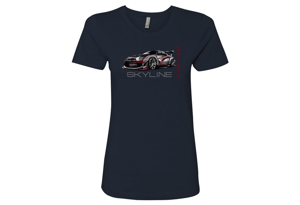 Nissan Skyline Women’s Shirts – Lightweight, Fitted T-Shirts in Black, White, Hot Pink, Royal | Sizes Small to 2XL