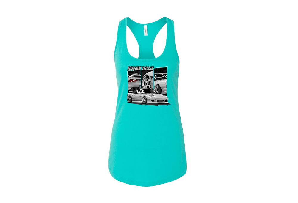 Women’s Nissan 180SX Racerback Tank – JDM Street Style Summer Top | Sizes S–2XL | 5 Bold Colors