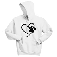 Unisex Heart Paw Print Hoodie – Love for Pets in Style