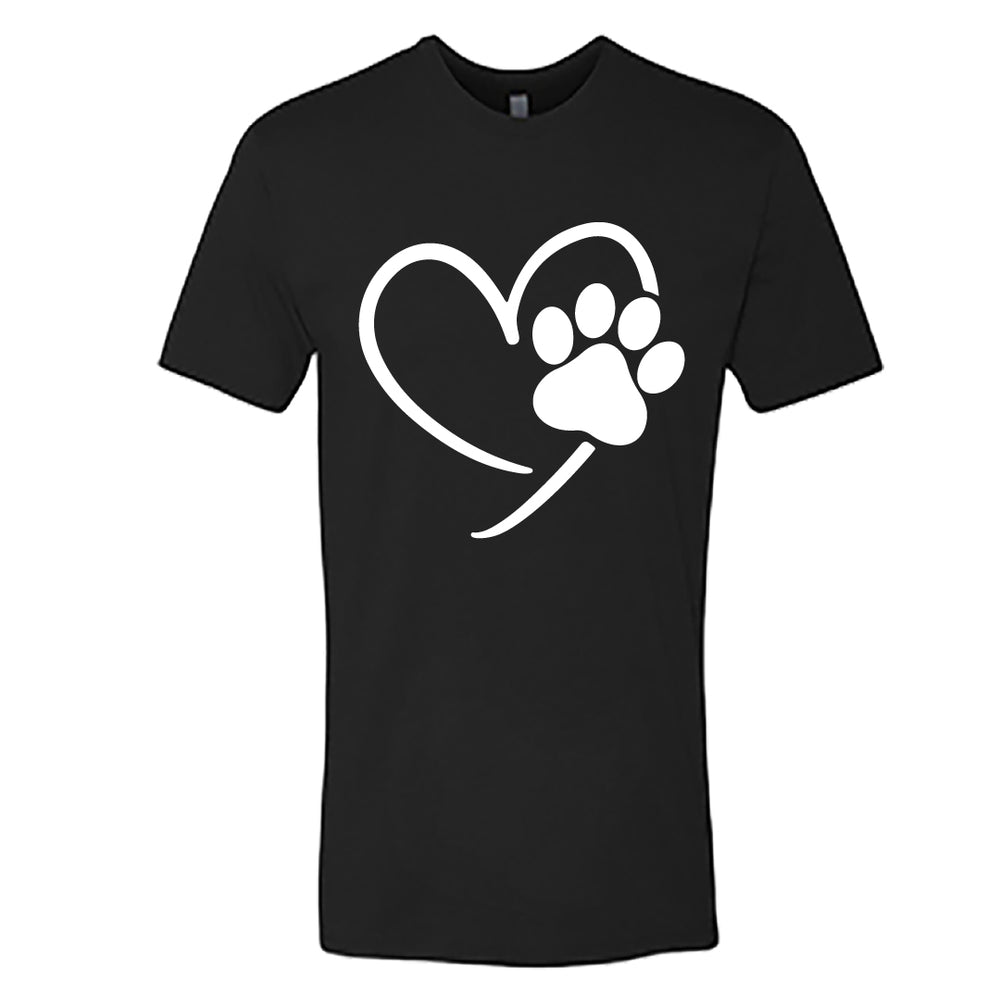 Men's Heart & Paw Print Graphic T-Shirt – Casual Pet Lover Tee