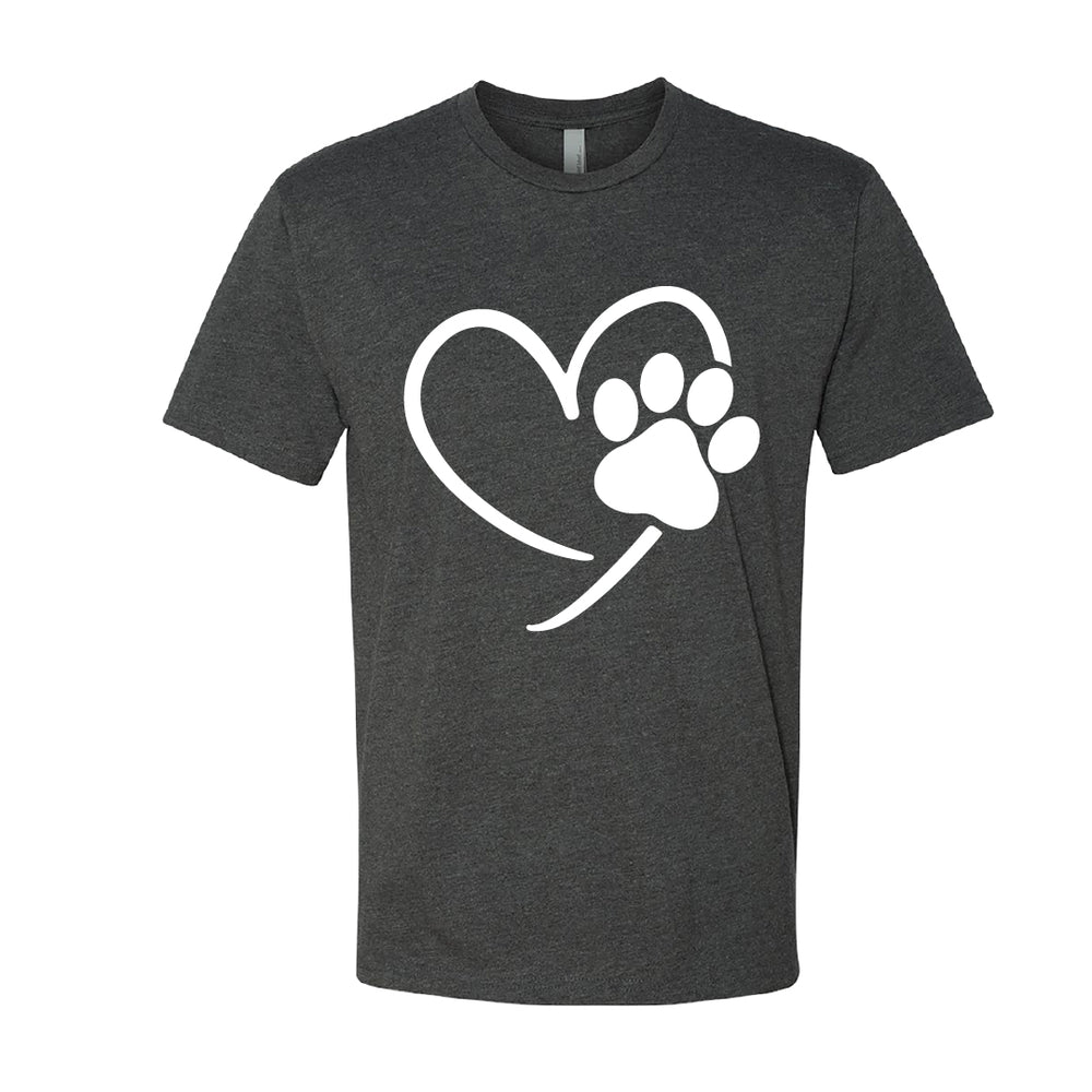 Men's Heart & Paw Print Graphic T-Shirt – Casual Pet Lover Tee