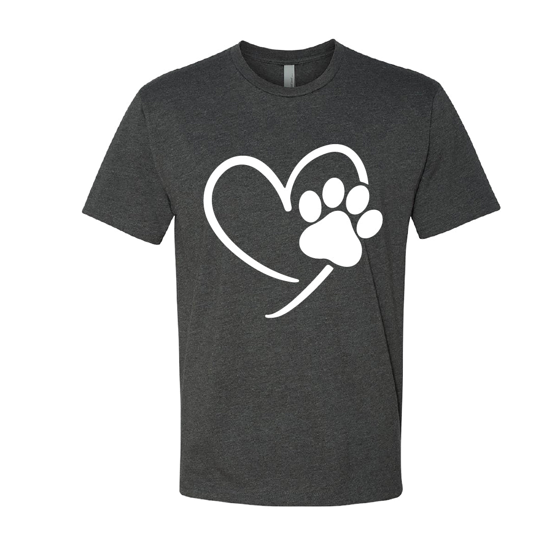 Men's Heart & Paw Print Graphic T-Shirt – Casual Pet Lover Tee