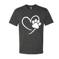 Men's Heart & Paw Print Graphic T-Shirt – Casual Pet Lover Tee