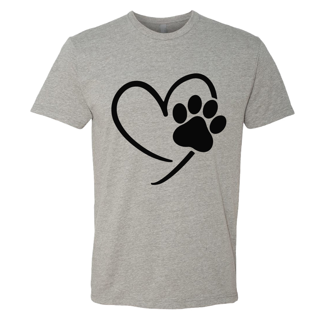 Men's Heart & Paw Print Graphic T-Shirt – Casual Pet Lover Tee