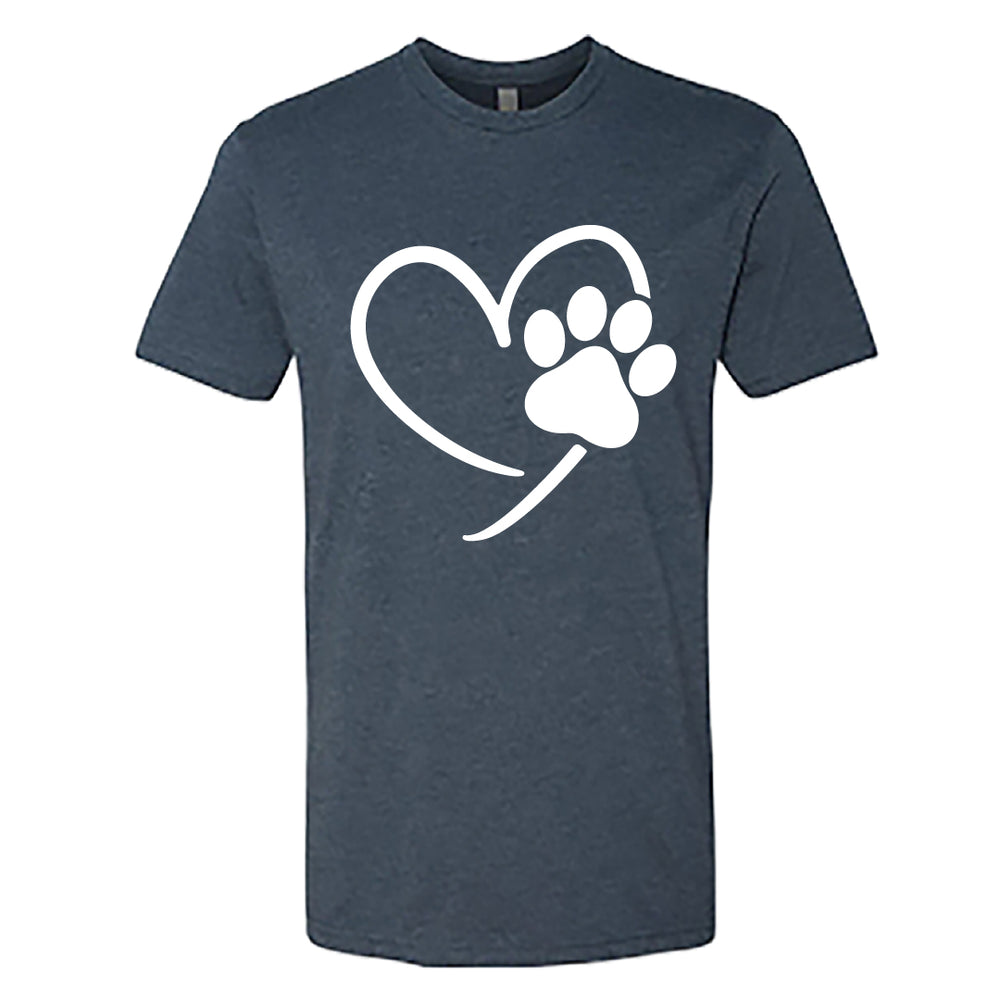 Men's Heart & Paw Print Graphic T-Shirt – Casual Pet Lover Tee