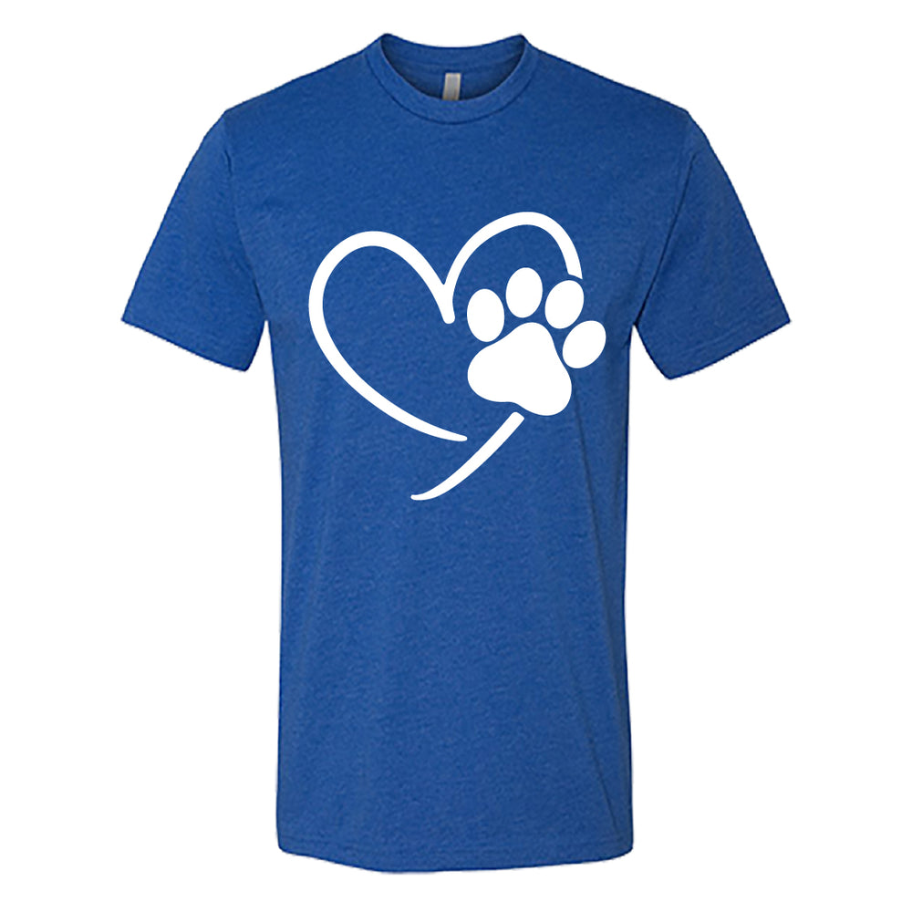 Men's Heart & Paw Print Graphic T-Shirt – Casual Pet Lover Tee