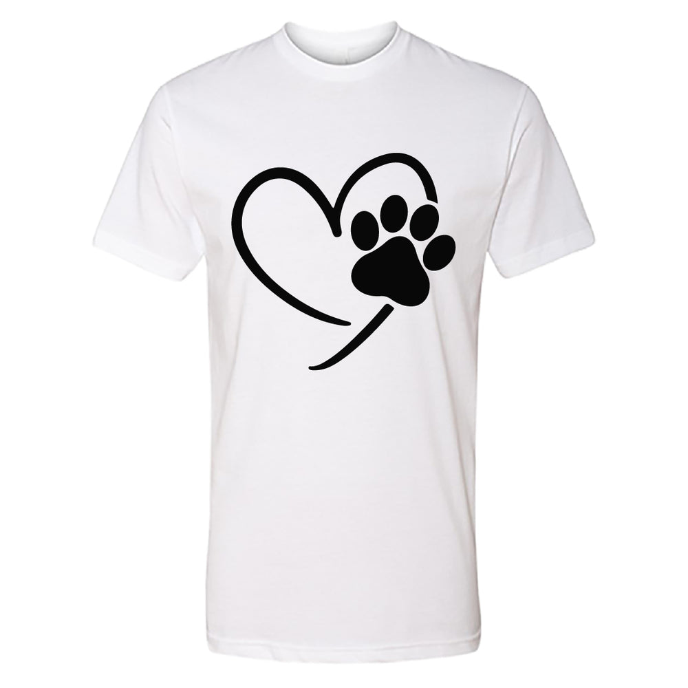 Men's Heart & Paw Print Graphic T-Shirt – Casual Pet Lover Tee