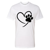 Men's Heart & Paw Print Graphic T-Shirt – Casual Pet Lover Tee