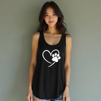 Women’s Racerback Tank Top – Heart & Paw Print Design