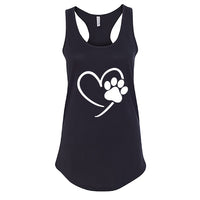 Women’s Racerback Tank Top – Heart & Paw Print Design