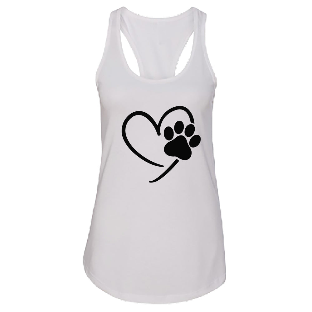 Women’s Racerback Tank Top – Heart & Paw Print Design