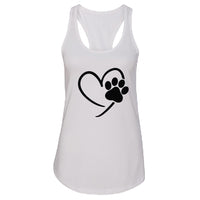Women’s Racerback Tank Top – Heart & Paw Print Design