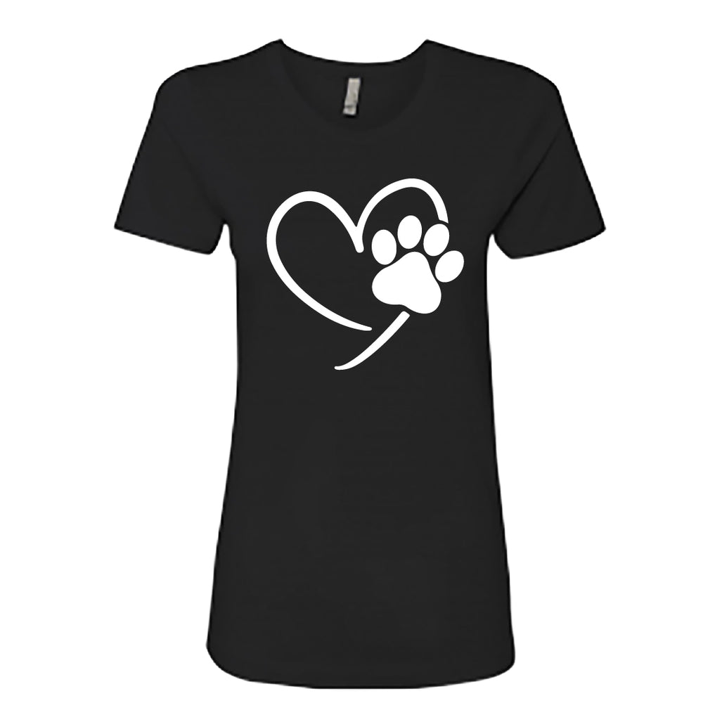 Women’s Paw & Heart Graphic T-Shirt – Soft, Stylish & Pet Lover Approved