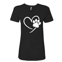 Women’s Paw & Heart Graphic T-Shirt – Soft, Stylish & Pet Lover Approved