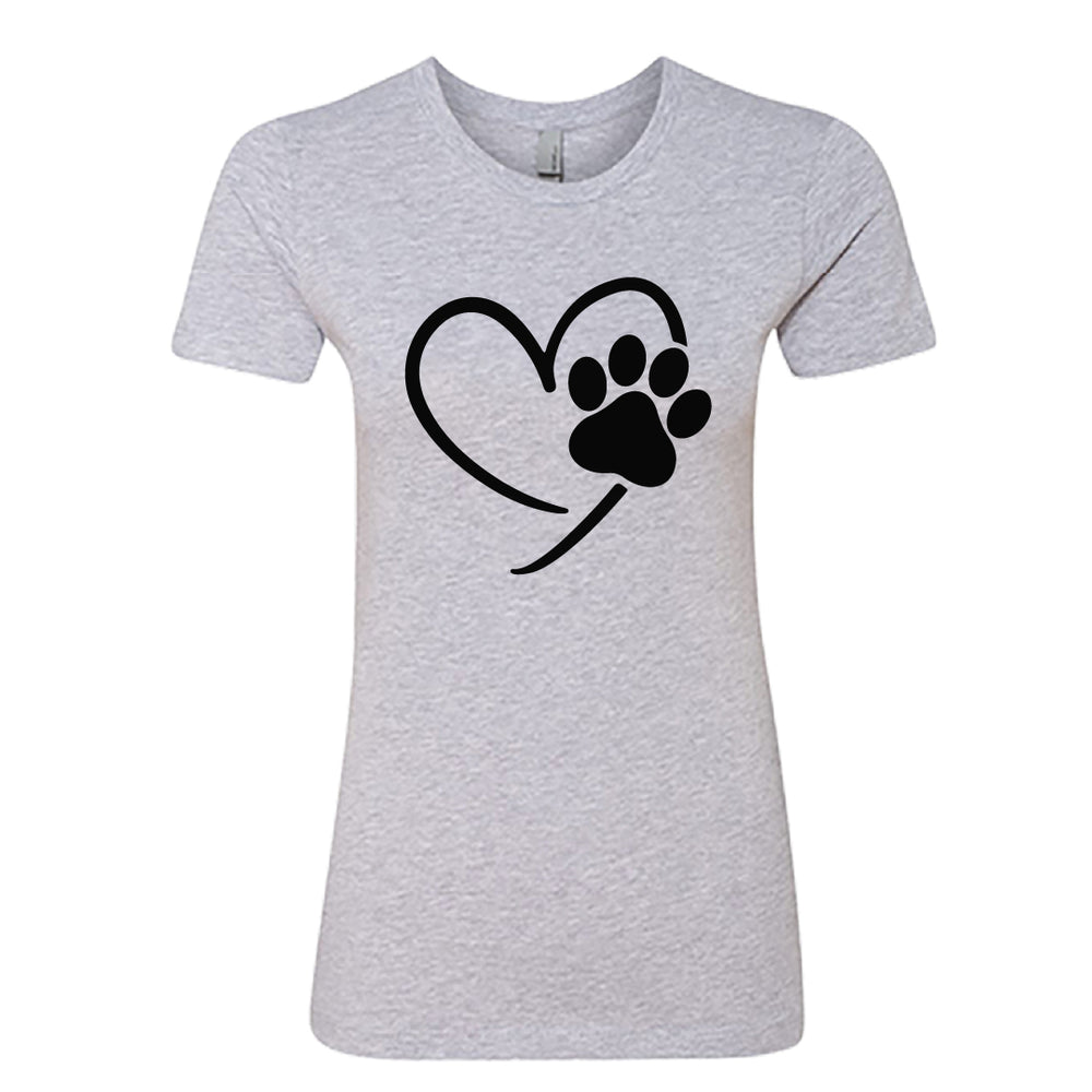 Women’s Paw & Heart Graphic T-Shirt – Soft, Stylish & Pet Lover Approved
