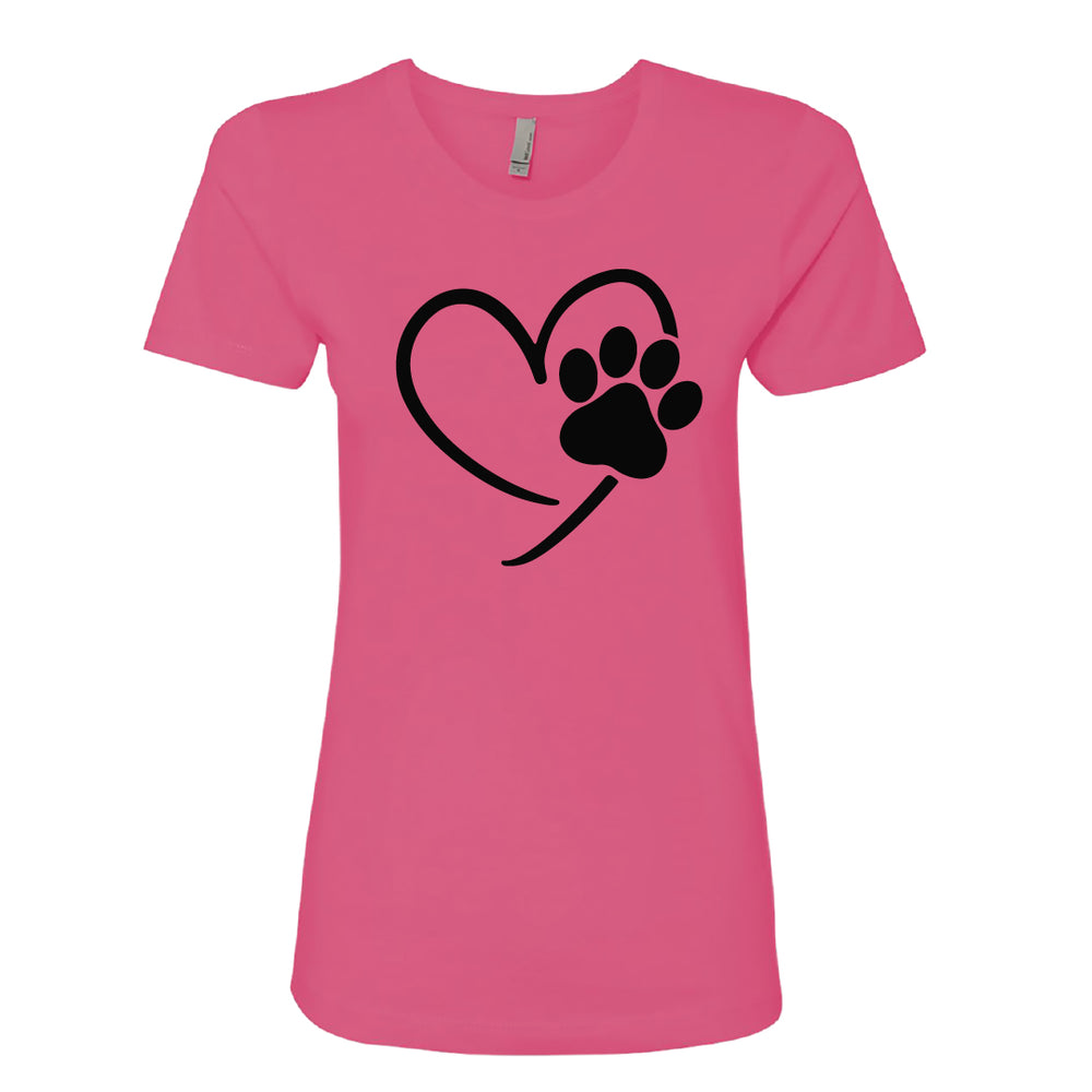 Women’s Paw & Heart Graphic T-Shirt – Soft, Stylish & Pet Lover Approved