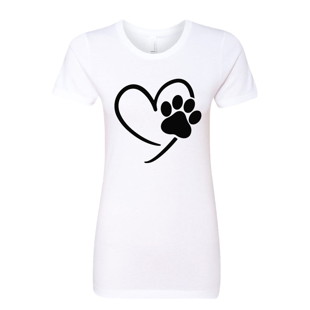 Women’s Paw & Heart Graphic T-Shirt – Soft, Stylish & Pet Lover Approved