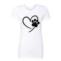 Women’s Paw & Heart Graphic T-Shirt – Soft, Stylish & Pet Lover Approved
