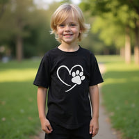 Heart Paw Print Youth T-Shirt – Pet Lover’s Edition