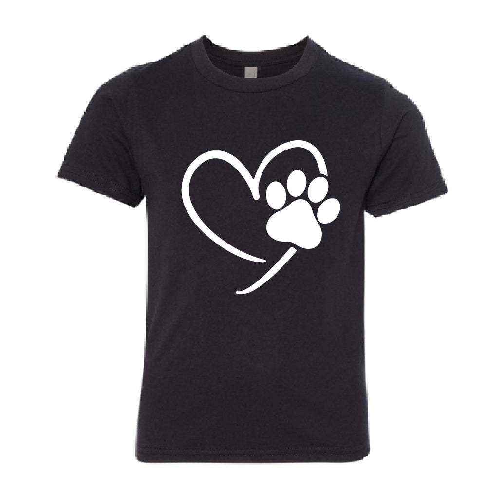 Heart Paw Print Youth T-Shirt – Pet Lover’s Edition