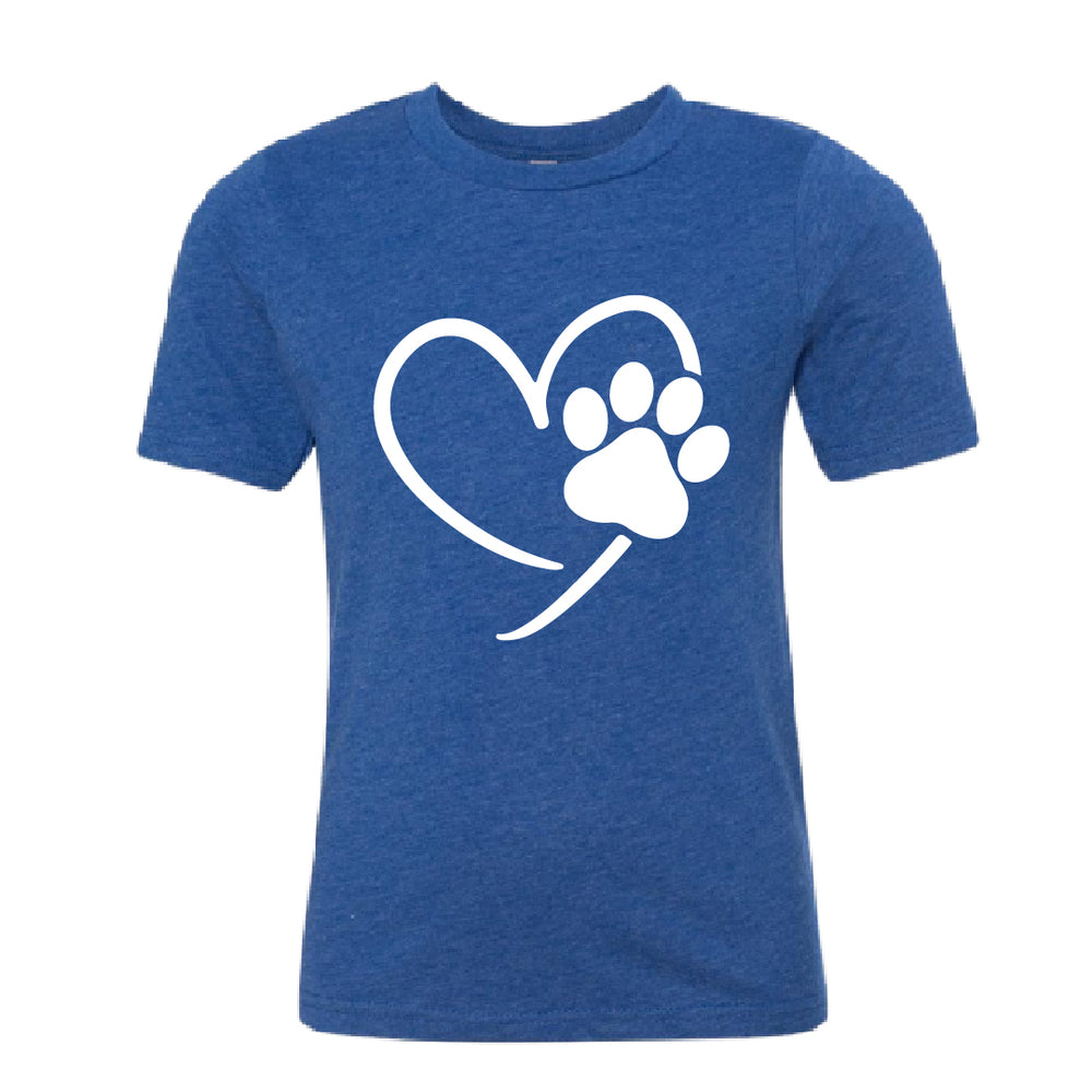 Heart Paw Print Youth T-Shirt – Pet Lover’s Edition