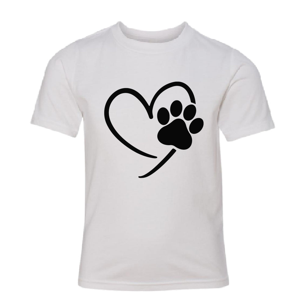 Heart Paw Print Youth T-Shirt – Pet Lover’s Edition