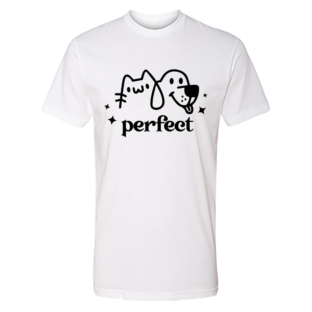 PERFECT Cat & Dog Graphic Men’s T-Shirt – Pet Lover’s Casual Tee