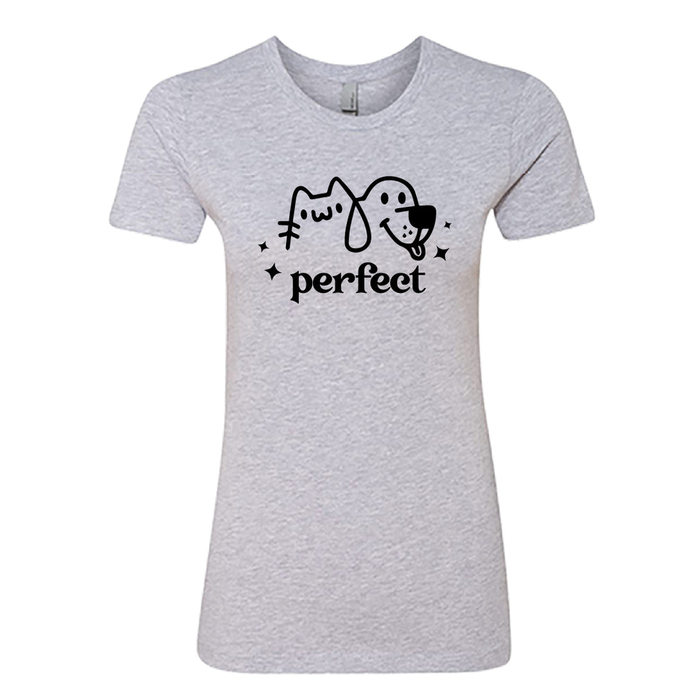 PERFECT Cat & Dog Graphic Women’s T-Shirt – Pet Lover’s Casual Tee