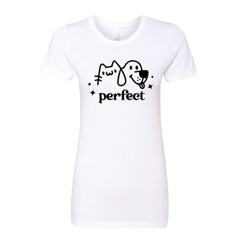PERFECT Cat & Dog Graphic Women’s T-Shirt – Pet Lover’s Casual Tee