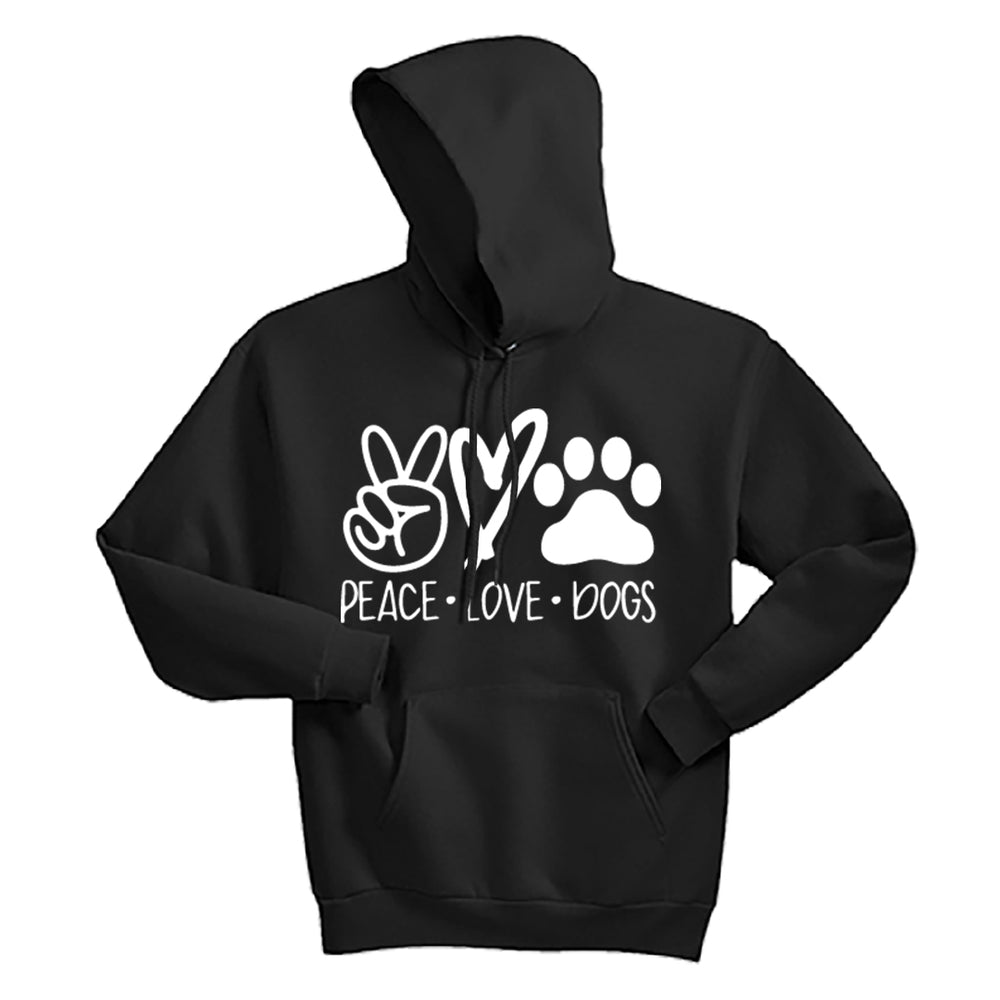 COZY "Peace Love Dogs" Unisex Hoodie – Fun & Comfy Dog Lover Sweatshirt
