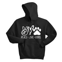 COZY "Peace Love Dogs" Unisex Hoodie – Fun & Comfy Dog Lover Sweatshirt
