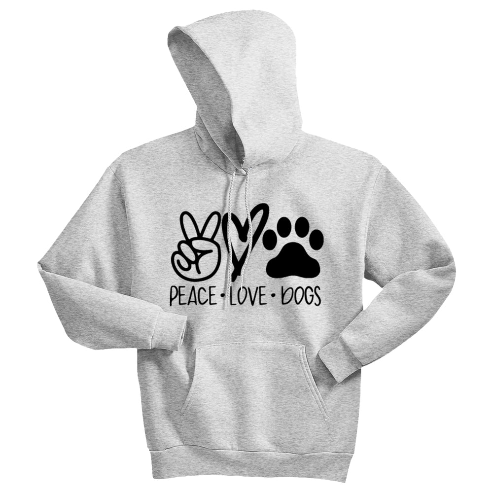 COZY "Peace Love Dogs" Unisex Hoodie – Fun & Comfy Dog Lover Sweatshirt