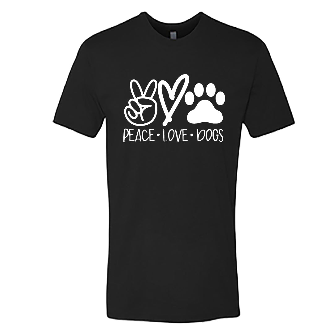HEARTFELT "Peace Love Dogs" Men's T-Shirt – Fun & Comfy Dog Lover Tee