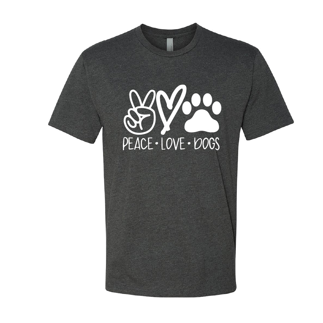 HEARTFELT "Peace Love Dogs" Men's T-Shirt – Fun & Comfy Dog Lover Tee