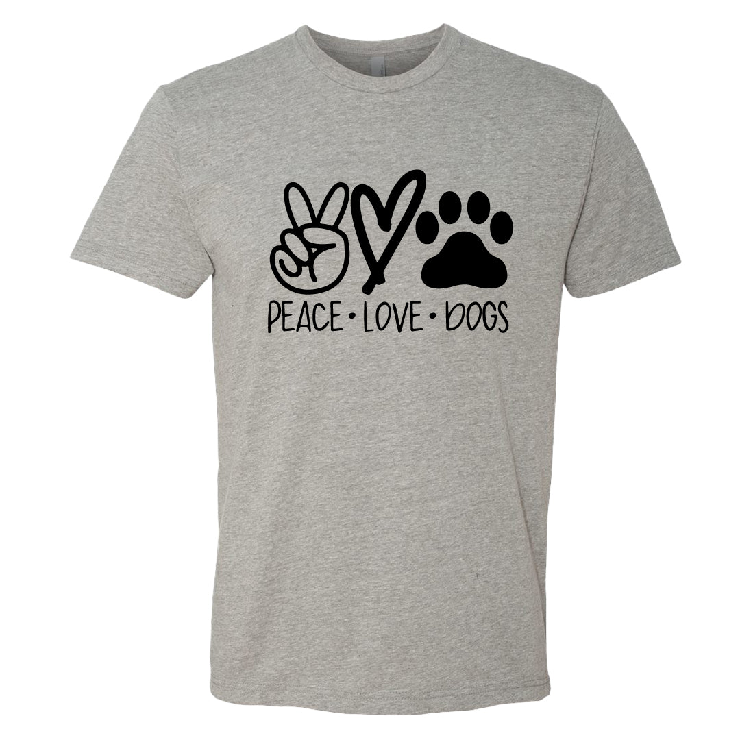 HEARTFELT "Peace Love Dogs" Men's T-Shirt – Fun & Comfy Dog Lover Tee