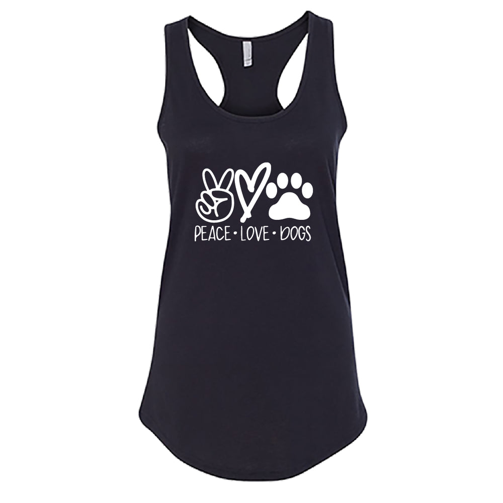 HEARTFELT "Peace Love Dogs" Racerback Tank Top – Fun & Comfy Dog Lover Tee