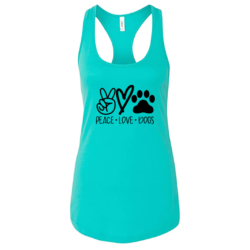 HEARTFELT "Peace Love Dogs" Racerback Tank Top – Fun & Comfy Dog Lover Tee