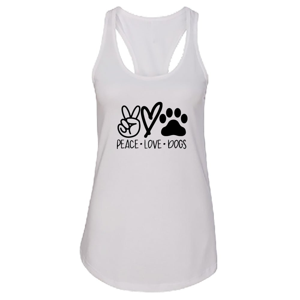 HEARTFELT "Peace Love Dogs" Racerback Tank Top – Fun & Comfy Dog Lover Tee