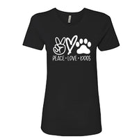 HEARTFELT "Peace Love Dogs" Women's T-Shirt – Fun & Comfy Dog Lover Tee