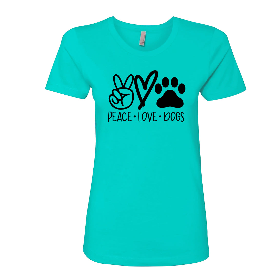 HEARTFELT "Peace Love Dogs" Women's T-Shirt – Fun & Comfy Dog Lover Tee