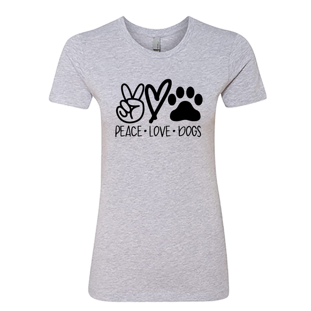 HEARTFELT "Peace Love Dogs" Women's T-Shirt – Fun & Comfy Dog Lover Tee