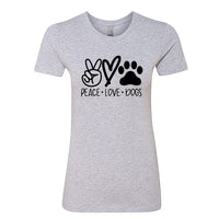 HEARTFELT "Peace Love Dogs" Women's T-Shirt – Fun & Comfy Dog Lover Tee