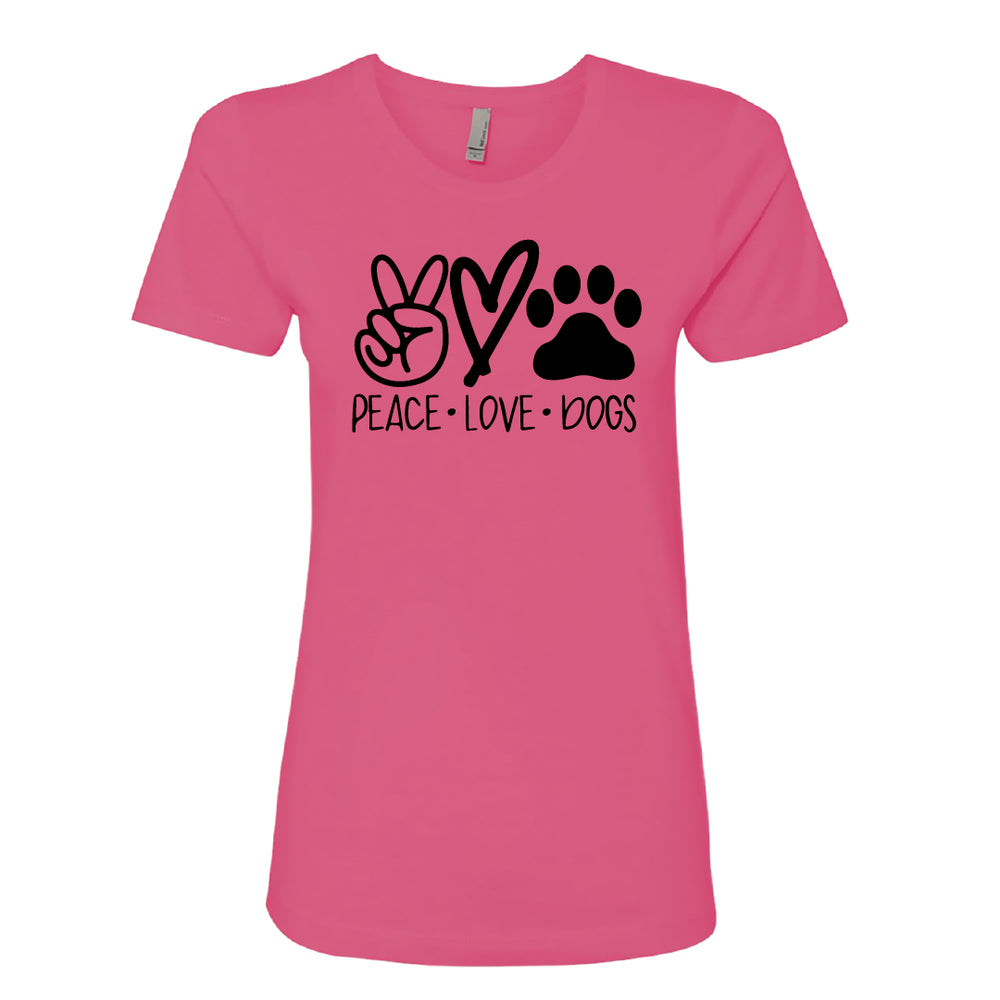 HEARTFELT "Peace Love Dogs" Women's T-Shirt – Fun & Comfy Dog Lover Tee